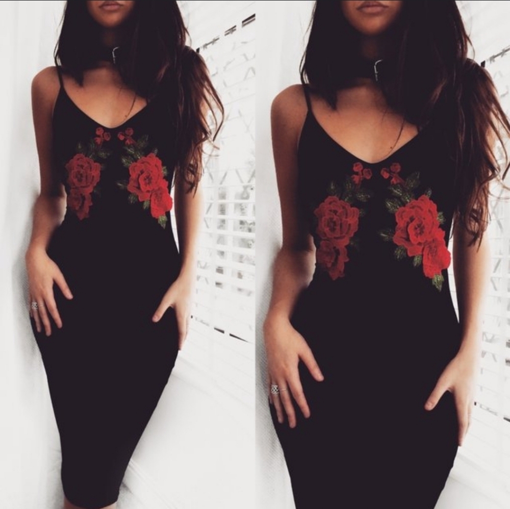 Black velvet dress